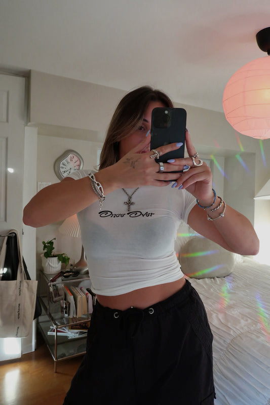 White Once Over Tee