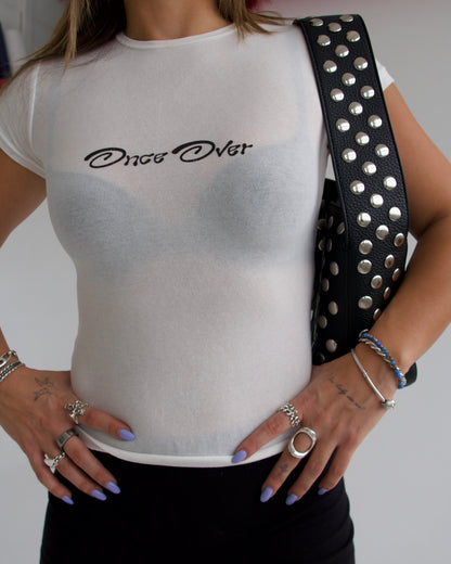 White Once Over Tee