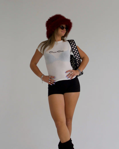 White Once Over Tee